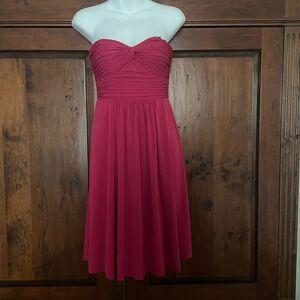 Laundry Shelli Segal Red Strapless Cocktail Party Dress Empire Flare S 4